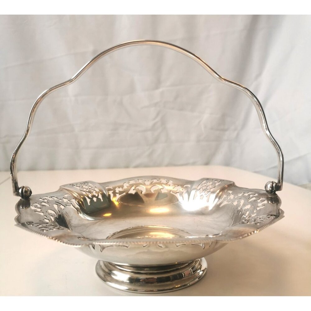 Display Dish Fruit Silver Plated Vintage